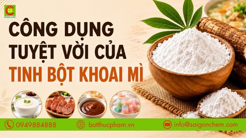 KHÁM PHÁ BẤT NGỜ TỪ CÔNG DỤNG TUYỆT VỜI CỦA TINH BỘT KHOAI MÌ